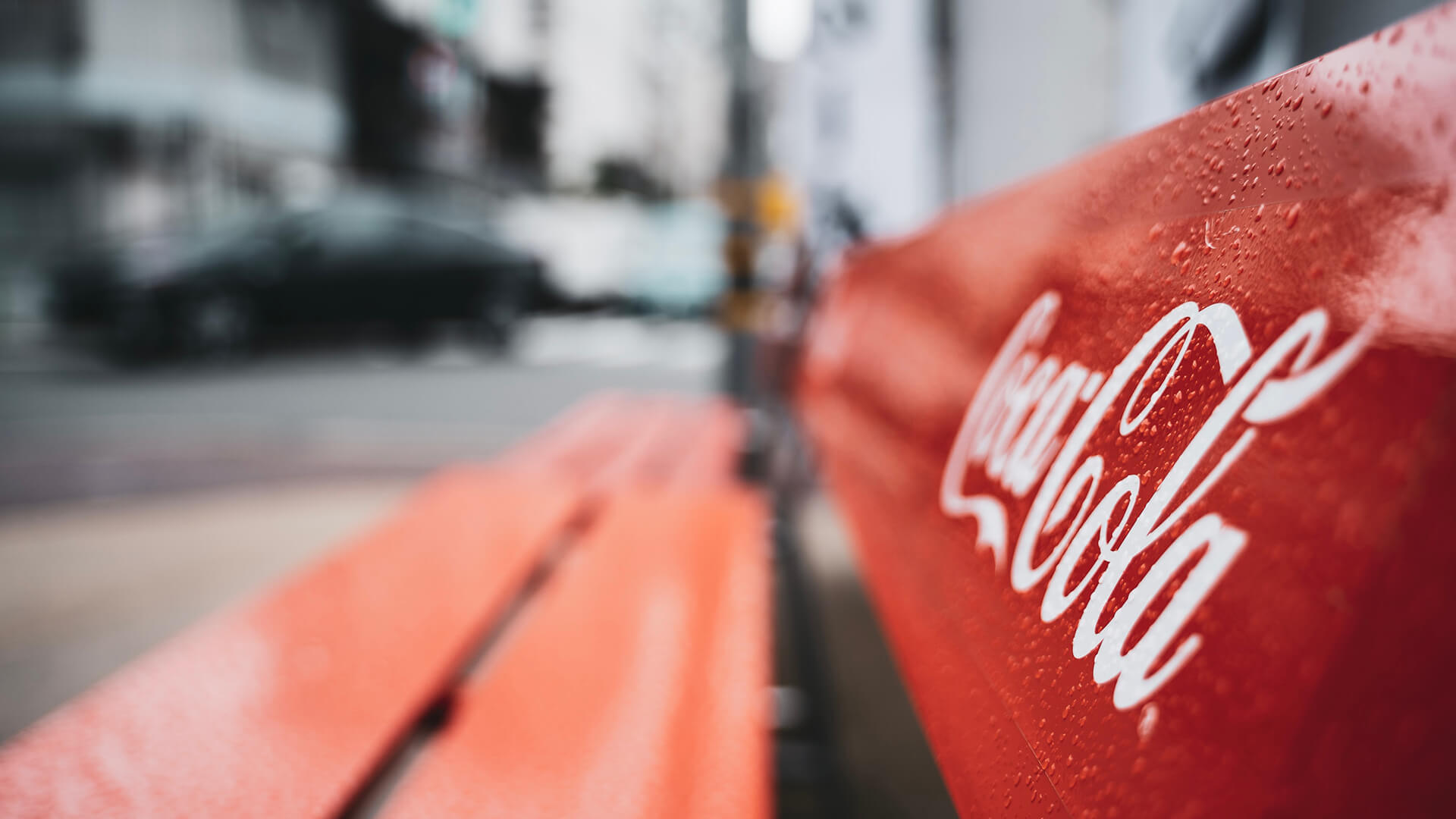 red Coca Cola bench